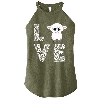 Sheepp Lamb Love Livestock Farmer Cattle Sketch Women’s Perfect Tri Rocker Tank