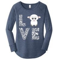 Sheepp Lamb Love Livestock Farmer Cattle Sketch Women's Perfect Tri Tunic Long Sleeve Shirt