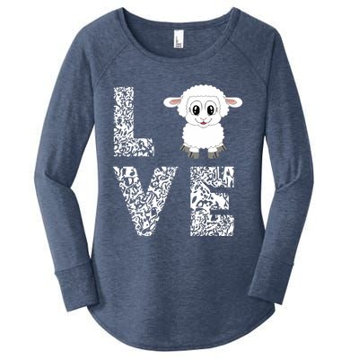 Sheepp Lamb Love Livestock Farmer Cattle Sketch Women's Perfect Tri Tunic Long Sleeve Shirt