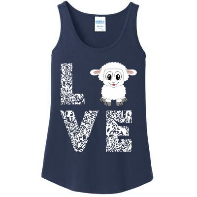 Sheepp Lamb Love Livestock Farmer Cattle Sketch Ladies Essential Tank