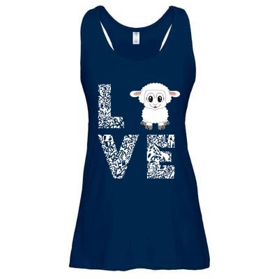 Sheepp Lamb Love Livestock Farmer Cattle Sketch Ladies Essential Flowy Tank