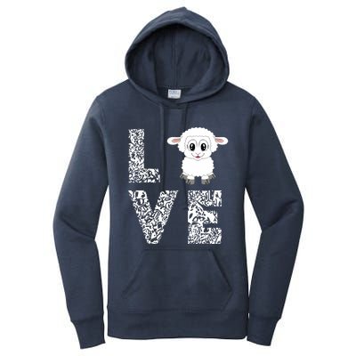 Sheepp Lamb Love Livestock Farmer Cattle Sketch Women's Pullover Hoodie