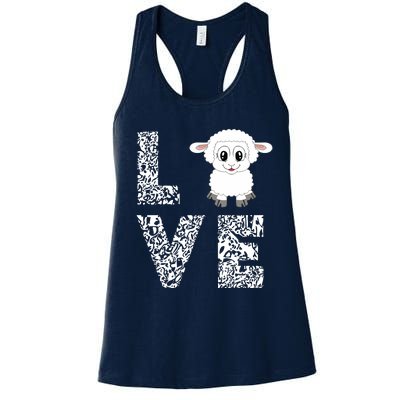 Sheepp Lamb Love Livestock Farmer Cattle Sketch Women's Racerback Tank