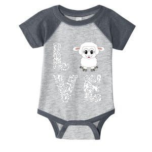 Sheepp Lamb Love Livestock Farmer Cattle Sketch Infant Baby Jersey Bodysuit