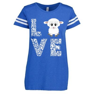 Sheepp Lamb Love Livestock Farmer Cattle Sketch Enza Ladies Jersey Football T-Shirt