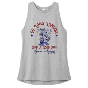 So Long London 4th Of July Ladies PosiCharge Tri-Blend Wicking Tank