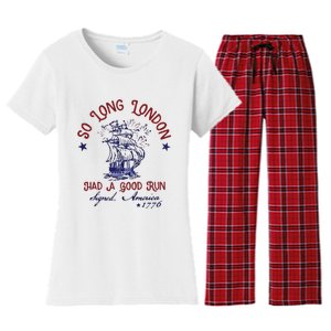 So Long London 4th Of July Women's Flannel Pajama Set