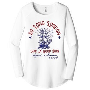 So Long London 4th Of July Women's Perfect Tri Tunic Long Sleeve Shirt