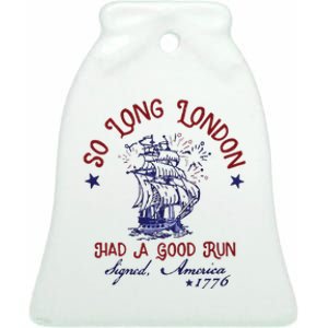 So Long London 4th Of July Ceramic Bell Ornament