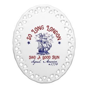 So Long London 4th Of July Ceramic Oval Ornament