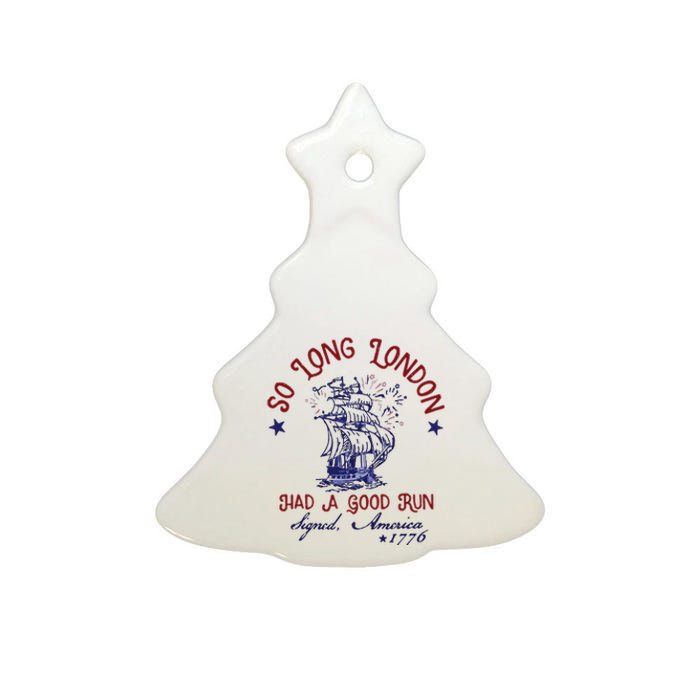 So Long London 4th Of July Ceramic Tree Ornament