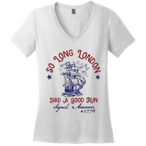 So Long London 4th Of July Women's V-Neck T-Shirt