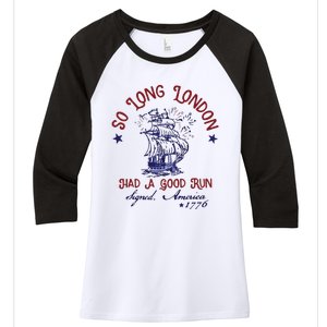 So Long London 4th Of July Women's Tri-Blend 3/4-Sleeve Raglan Shirt