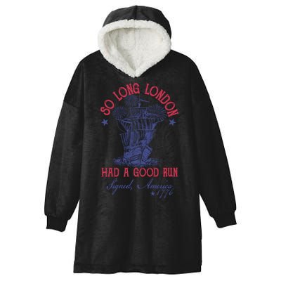 So Long London 4th Of July Had A Good Run Hooded Wearable Blanket