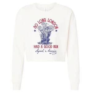 So Long London 4th Of July Had A Good Run Cropped Pullover Crew