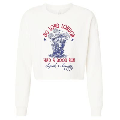 So Long London 4th Of July Had A Good Run Cropped Pullover Crew