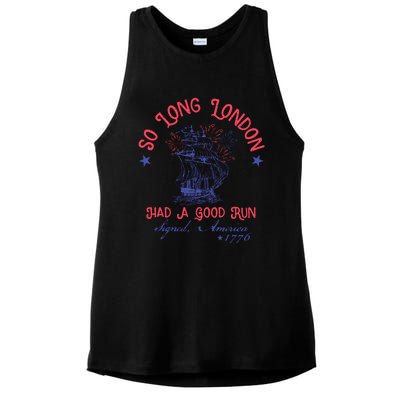 So Long London 4th Of July Had A Good Run Ladies PosiCharge Tri-Blend Wicking Tank