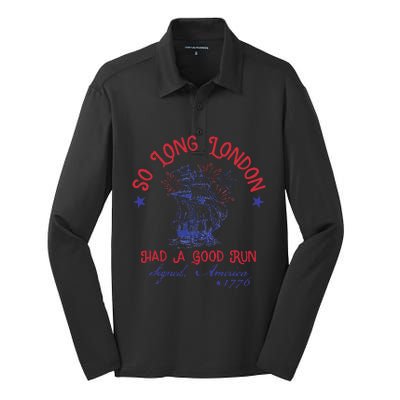 So Long London Had A Good Run Signed America 1776 Silk Touch Performance Long Sleeve Polo