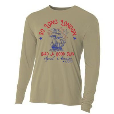 So Long London Had A Good Run Signed America 1776 Cooling Performance Long Sleeve Crew