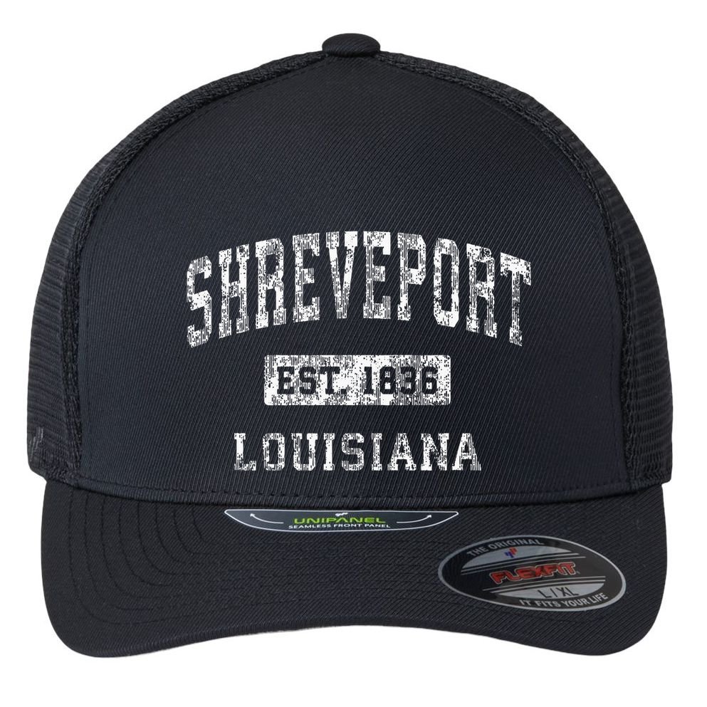 Shreveport Louisiana La Vintage Established Sports Flexfit Unipanel Trucker Cap