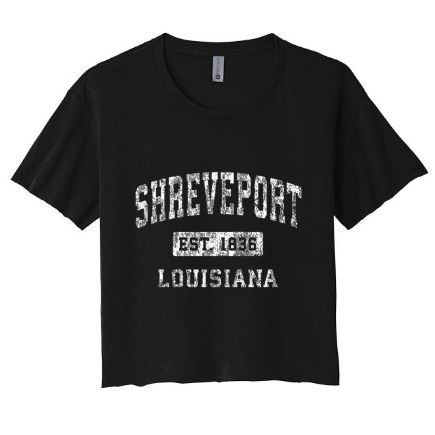 Shreveport Louisiana La Vintage Established Sports Crop Top