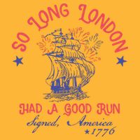 So Long London Had A Good Run Funny 4th Of July Pom Pom 12in Knit Beanie