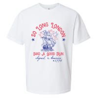 So Long London Had A Good Run Funny 4th Of July Sueded Cloud Jersey T-Shirt