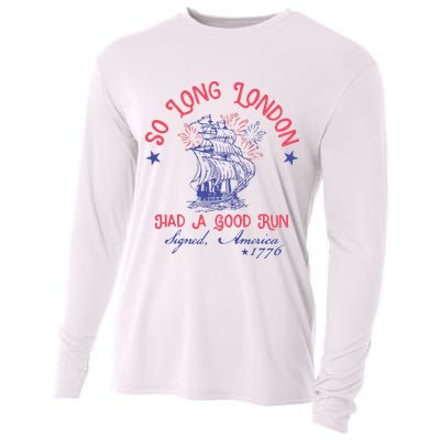 So Long London Had A Good Run Funny 4th Of July Cooling Performance Long Sleeve Crew