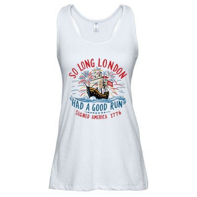 So Long London Had A Good Run Funny 4th Of July Ladies Essential Flowy Tank