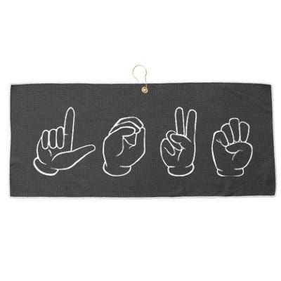 Sign Language Love Sign Language Large Microfiber Waffle Golf Towel