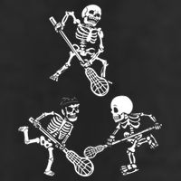 Skeleton Lacrosse Lover Spooky Vibes Halloween Costume 7 Panel Mesh Trucker Snapback Hat