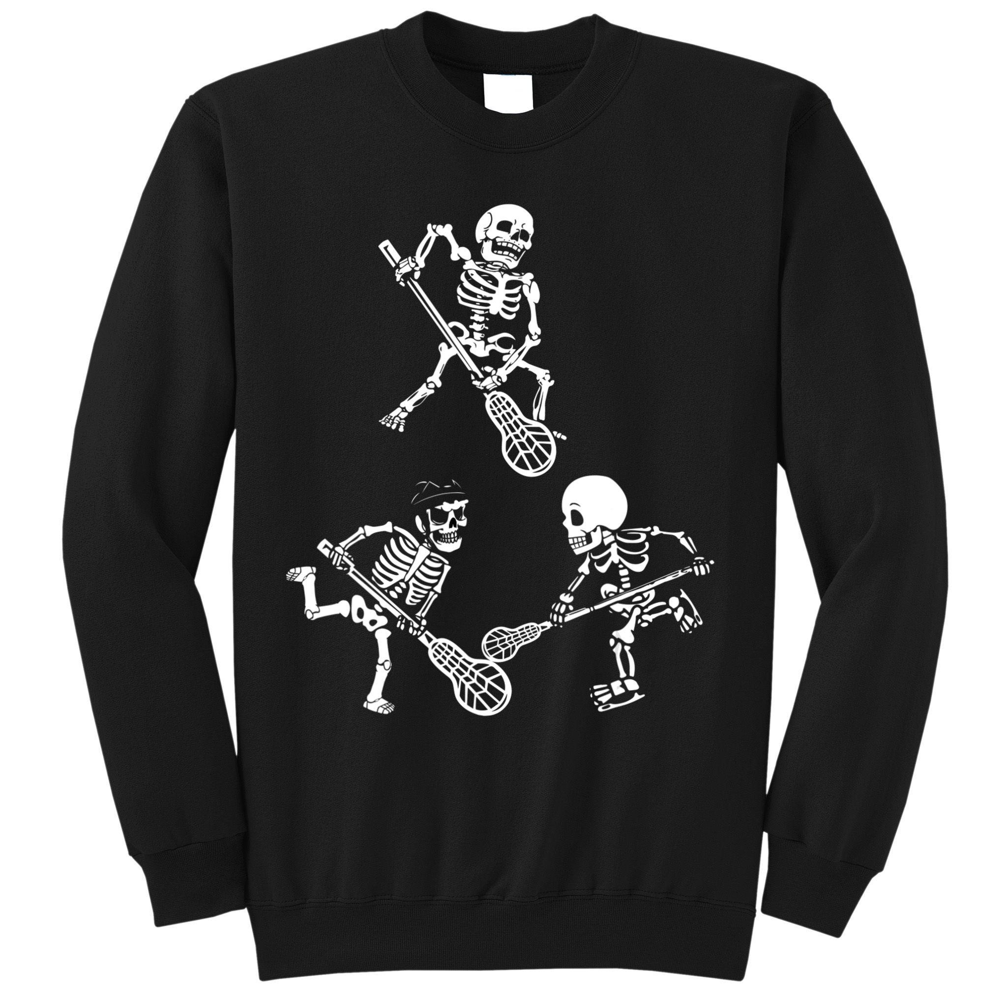 Skeleton Lacrosse Lover Spooky Vibes Halloween Costume Sweatshirt