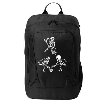 Skeleton Lacrosse Lover Spooky Vibes Halloween Costume City Backpack