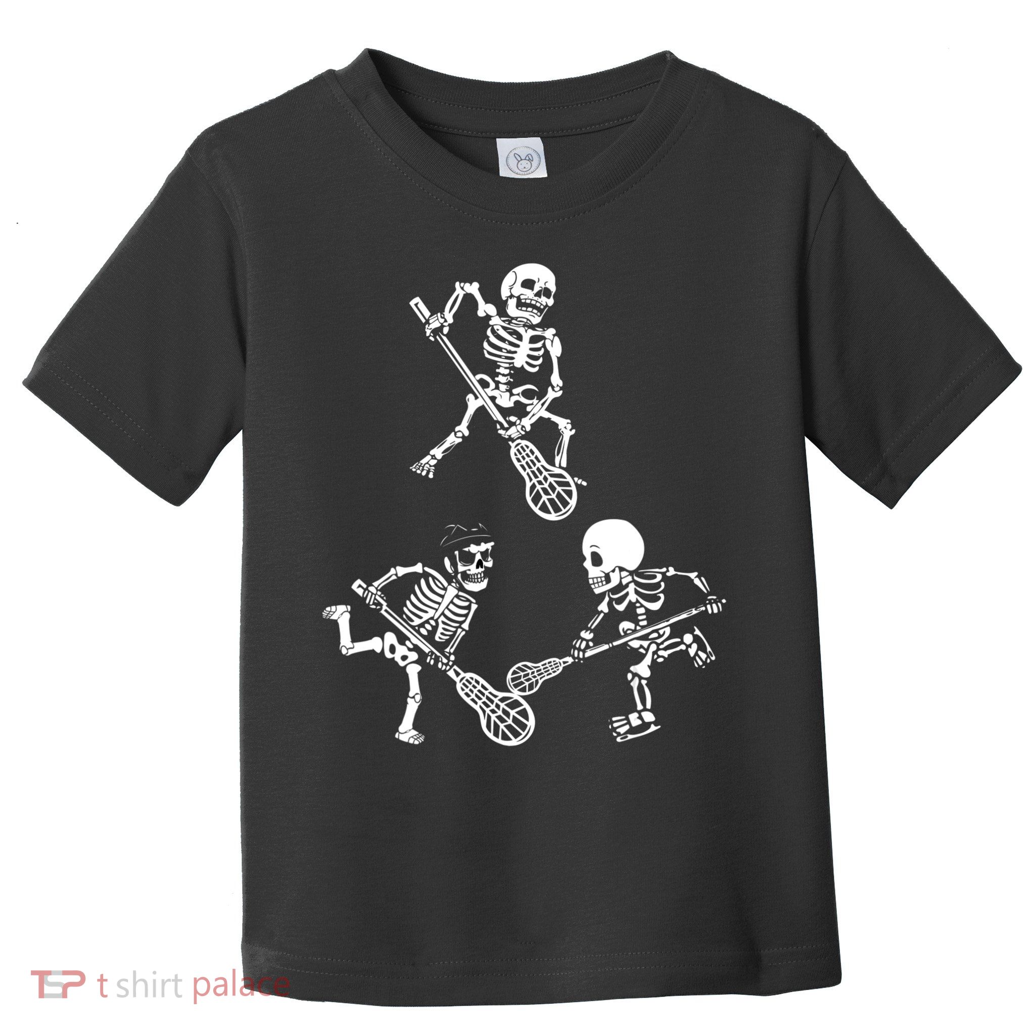 Skeleton Lacrosse Lover Spooky Vibes Halloween Costume Toddler T-Shirt