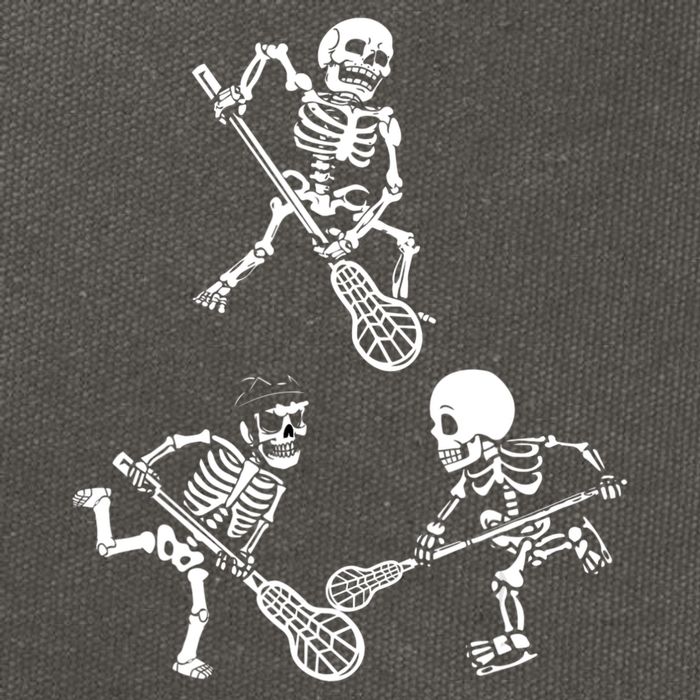 Skeleton Lacrosse Lover Spooky Vibes Halloween Costume Cotton Canvas Backpack