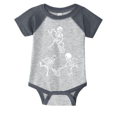 Skeleton Lacrosse Lover Spooky Vibes Halloween Costume Infant Baby Jersey Bodysuit