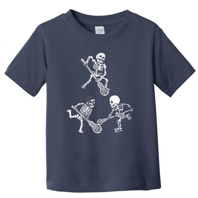 Skeleton Lacrosse Lover Spooky Vibes Halloween Costume Toddler T-Shirt