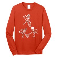 Skeleton Lacrosse Lover Spooky Vibes Halloween Costume Long Sleeve Shirt