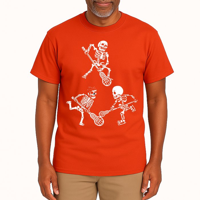 Skeleton Lacrosse Lover Spooky Vibes Halloween Costume Tall T-Shirt