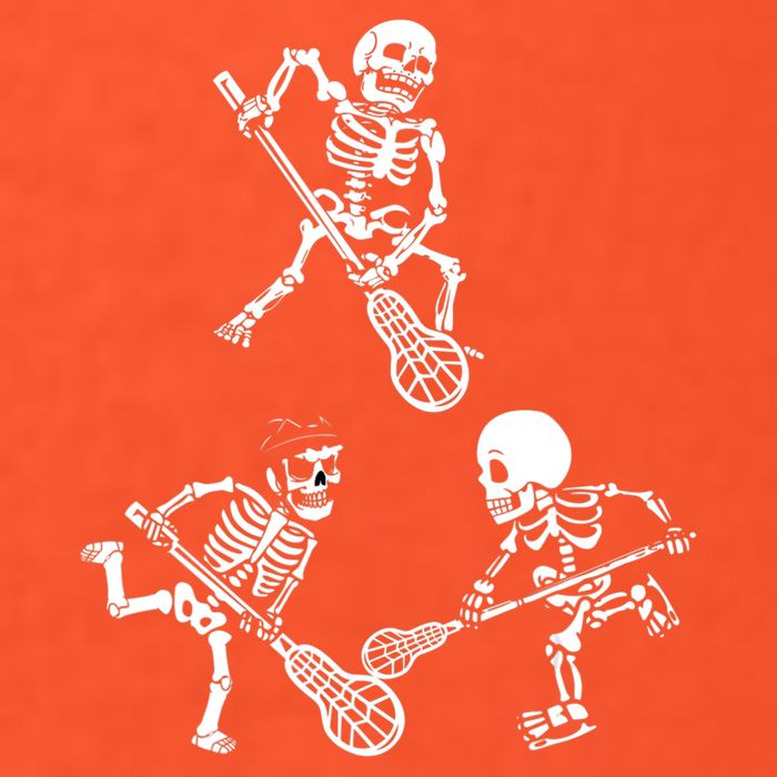 Skeleton Lacrosse Lover Spooky Vibes Halloween Costume Tall T-Shirt