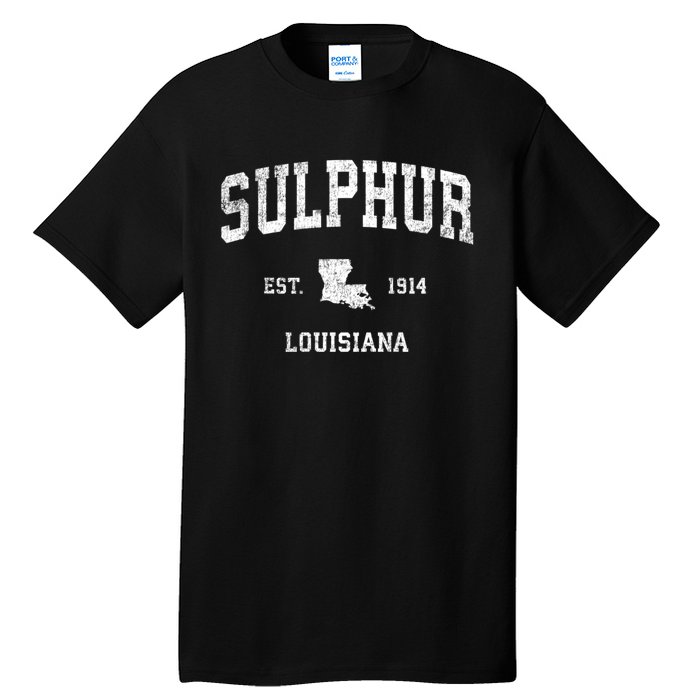 Sulphur Louisiana La Vintage Established Athletic Sports Design Tall T-Shirt