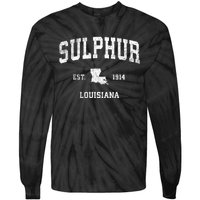 Sulphur Louisiana La Vintage Established Athletic Sports Design Tie-Dye Long Sleeve Shirt