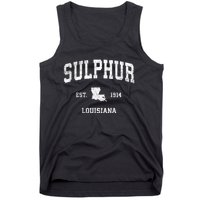 Sulphur Louisiana La Vintage Established Athletic Sports Design Tank Top