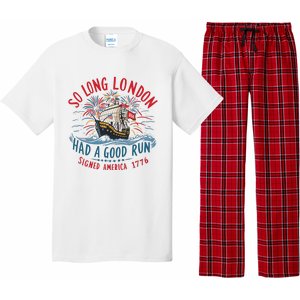 So Long London Had A Good Run Funny 4th Of July Pajama Set