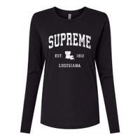 Supreme Louisiana La Vintage Athletic Womens Cotton Relaxed Long Sleeve T-Shirt