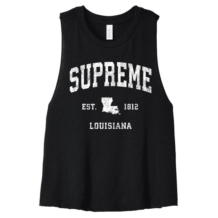 Supreme Louisiana La Vintage Athletic Women's Racerback Cropped Tank