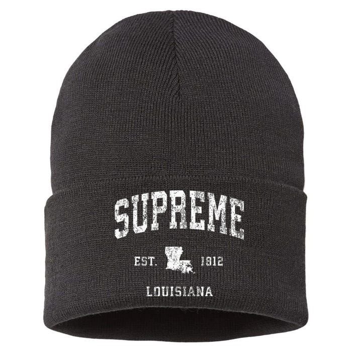 Supreme Louisiana LA Vintage Athletic Sports Sustainable Knit Beanie