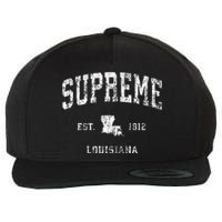 Supreme Louisiana LA Vintage Athletic Sports Wool Snapback Cap