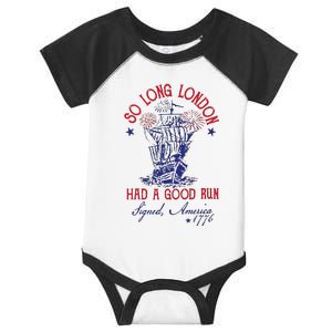 So Long London Funny 4th Of July Design Infant Baby Jersey Bodysuit