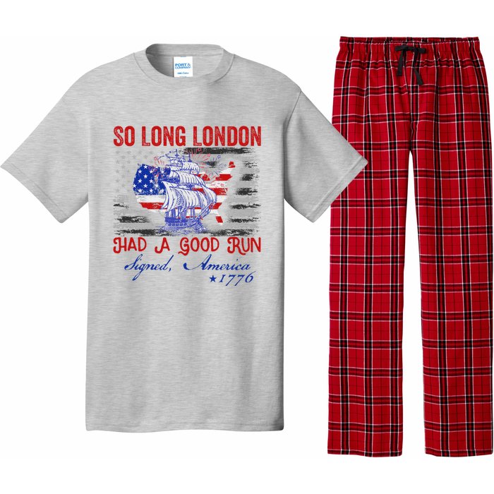 So Long London Funny 4th Of July Design Pajama Set